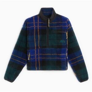 The North Face Extreme Pile Half Zip Pullover Plaid Fleece Jacket